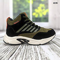 Черевики зимові підліткові хакі з чорним Bonote 36-41 розмір, фото 3