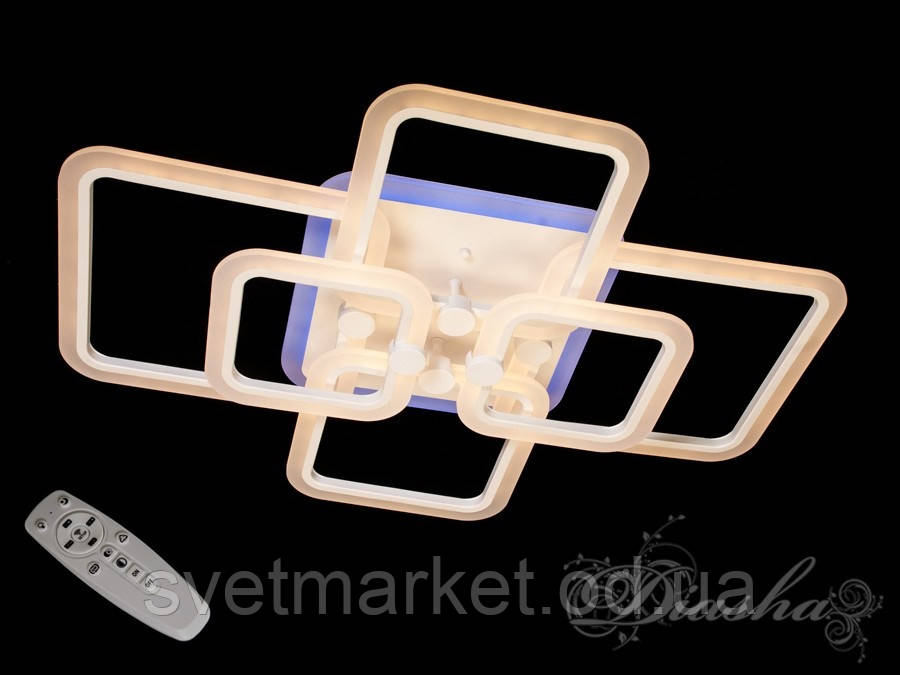 Стельова LED-люстра з димером і підсвіткою MX2503/2+2WH LED 3color dimmer