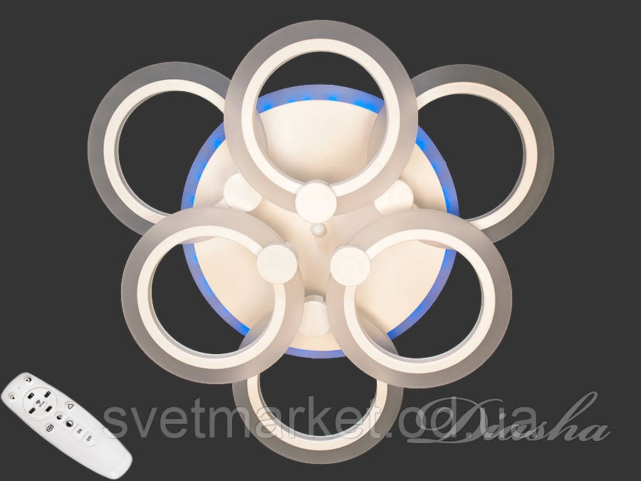 Стельова люстра з димером і LED-підсвіткою A8022/3+3WH LED 3color dimmer