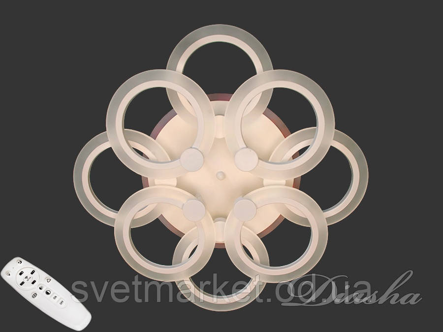 Стельова люстра з димером і LED-підсвіткою A8022/4+4WH LED 3color dimmer