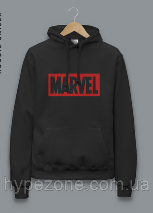 Толстовка чоловіча Марвел Худі чорна з принтом MARVEL Марвел Кофта з капюшоном Кенгурушка комікси супергерой