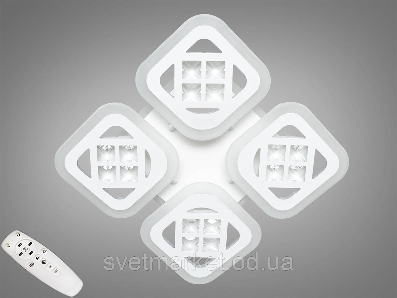 Стельова світлодіодна люстра з димером AS2101/4WH LED 3color dimmer, фото 1