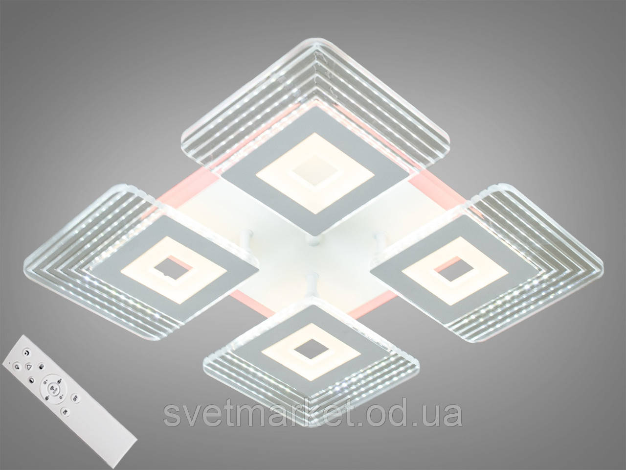 Світлодіодна люстра з димером MX2726/4WH LED 3color dimmer, фото 1