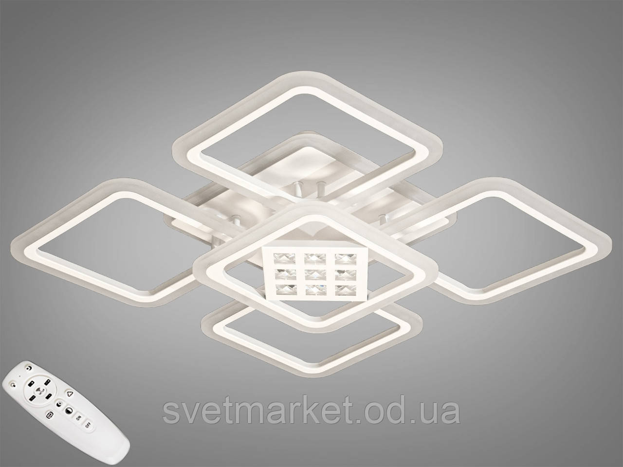 LED-люстра з димером і RGB-підсвіткою A8190/4+1WH LED RGB dimmer, фото 1