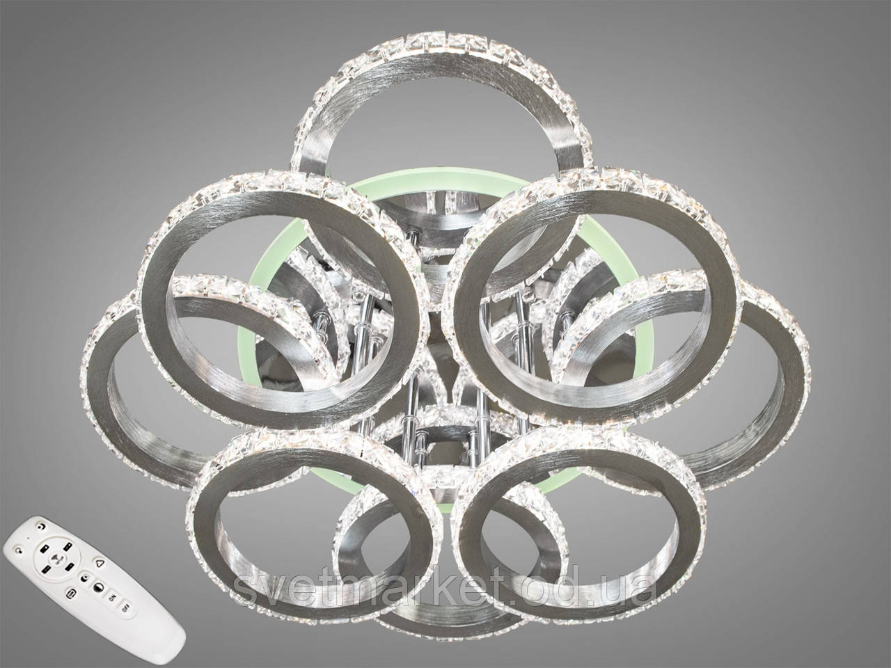 Кришталева LED-люстра з RGB-підсвіткою 8304/4+4NEW HR LED RGB dimmer, фото 1