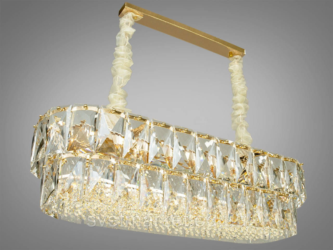Кришталева велика люстра 8070-900x300G+WH, фото 1