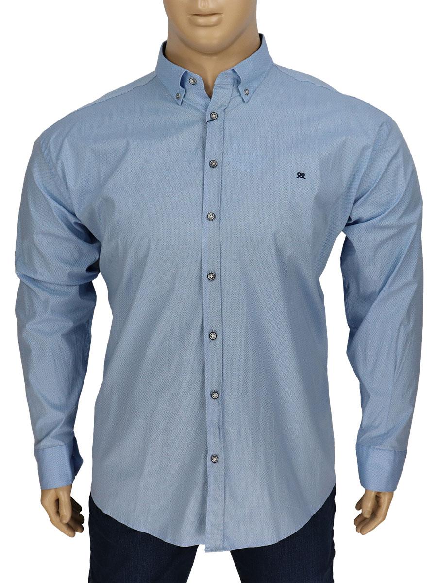 Голубая мужская рубашка Barcotti 0185 BD 11 в больших размерах