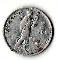 Королевство Румыния 2 лея 1910 год король Кароль I серебро 10 гр. №771