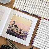 Набір спиртових маркерів для скетчингу малювання Ohuhu 120 Colors Dual Tips Alcohol Art Markers, Brush&Cise, фото 9