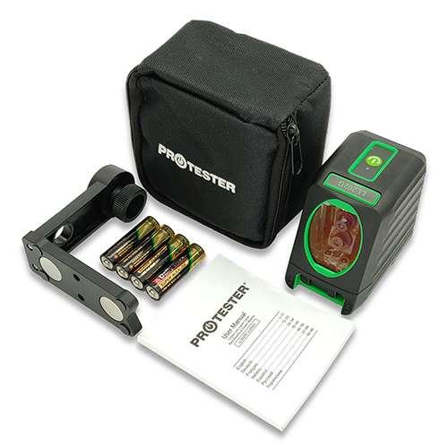 Рівень лазерний, нівелір, 2 лінії, 2 лазерних модуля, зелений промінь, фото 1