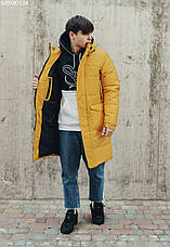 Мужская Зимняя куртка удлиненная Staff long yellow желтый MBM0124, фото 3