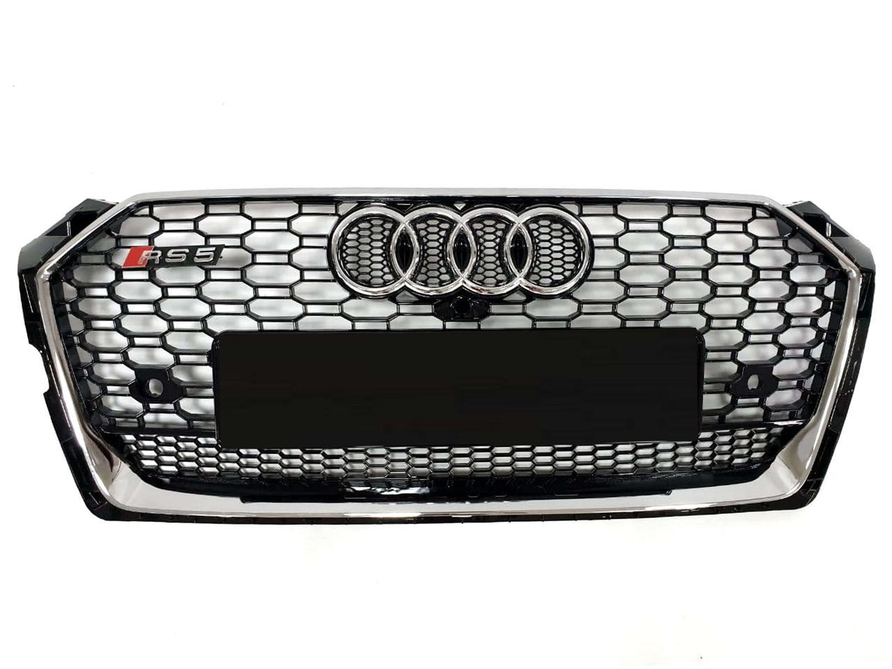 Решітка радіатора Audi A5 B9 (16-19) тюнінг стиль RS5 (хром рамка)