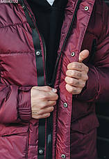 Куртка мужская зимняя удлиненная Staff long bordo бордовый MBM0122, фото 2