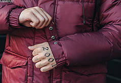Куртка мужская зимняя удлиненная Staff long bordo бордовый MBM0122, фото 3