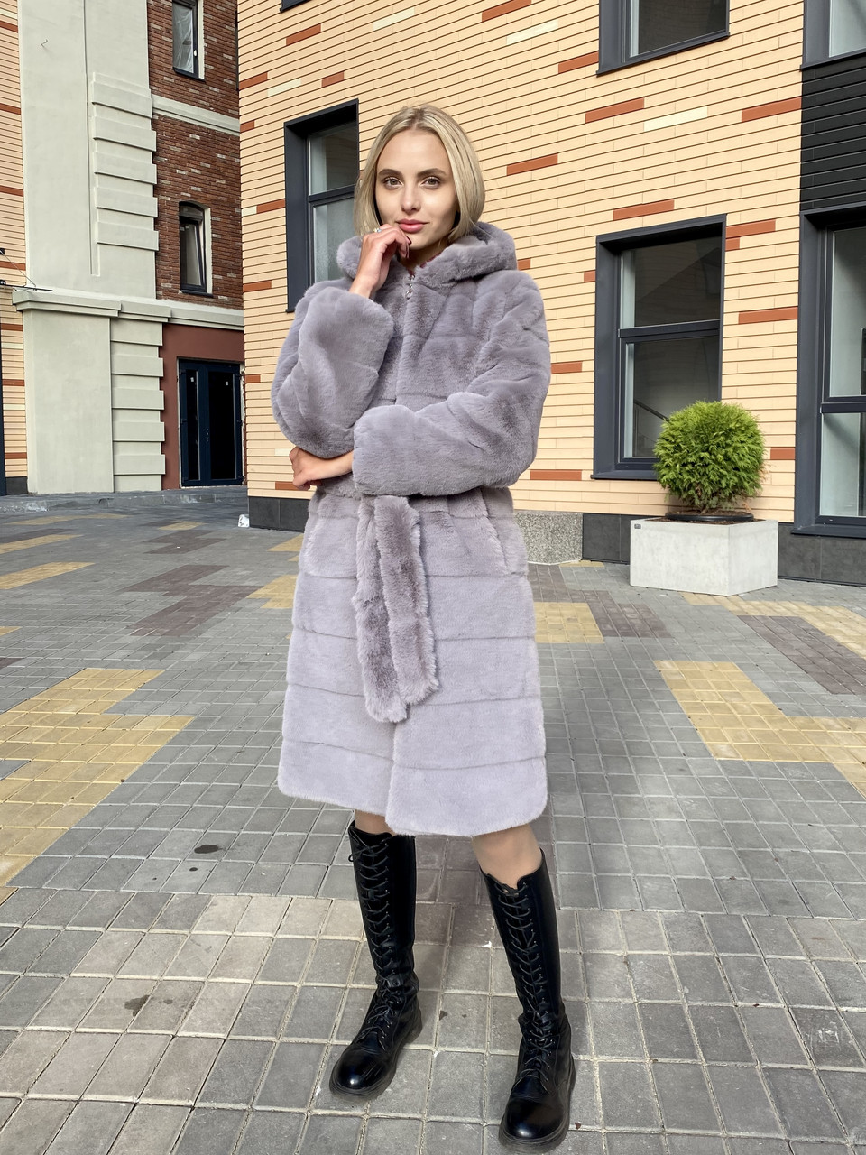 Шуба з штучного хутра під "Шиншила"