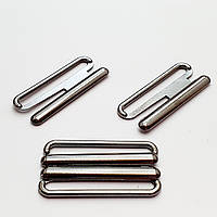 Застібка на купальник 4 см колір блек нікель. (5 комплектів в упаковці)