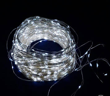 Гірлянда "роса" 100 м LED, холодна біла [nx0103]