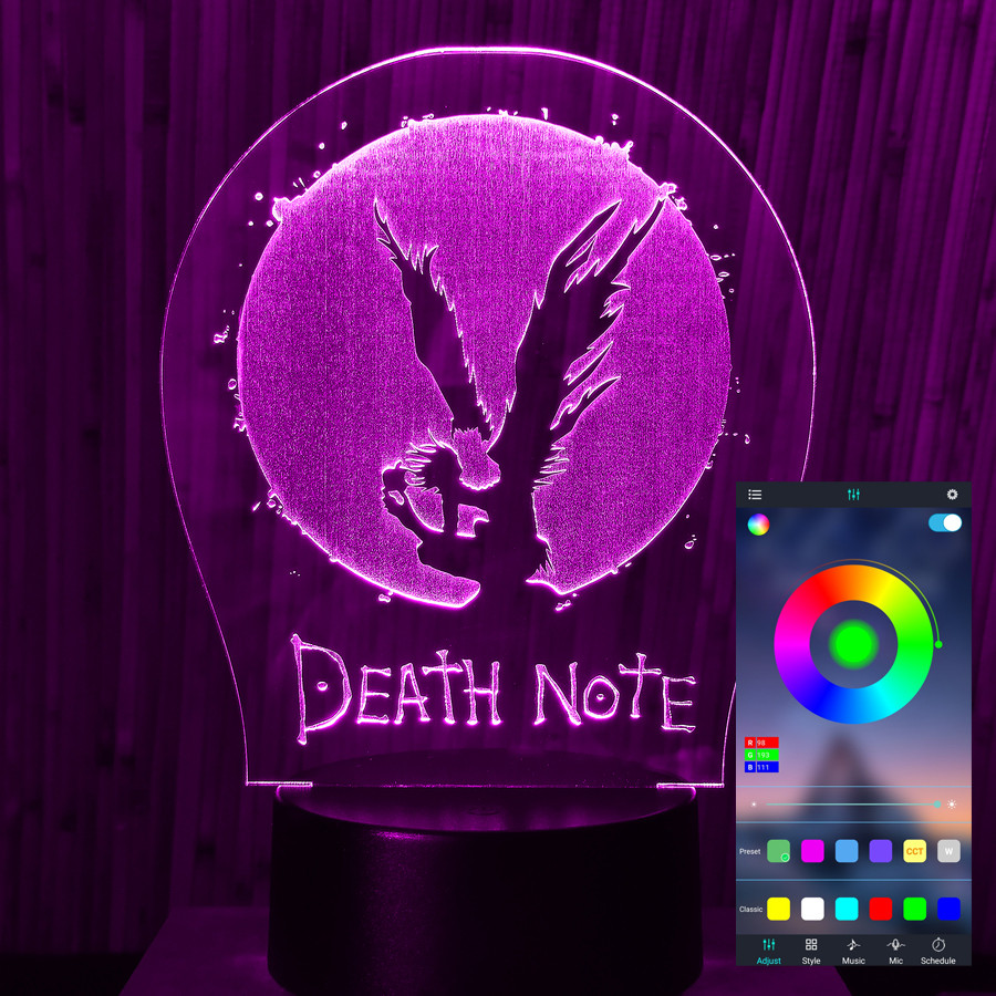 Акриловий світильник-нічник керування з телефона Зошит Смерті tty-n000781