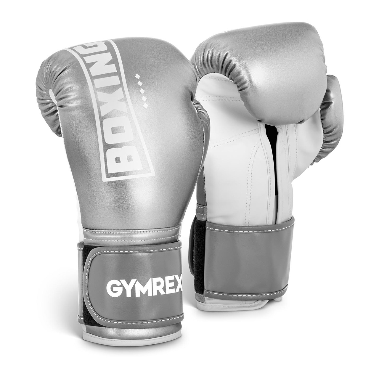 Боксерские перчатки - 12 унций - серебристый металлик Gymrex EX10230063 Инвентарь для бокса Германия - фото 1 - id-p1505812006