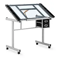 Чертежный стол - стеклянная столешница - 104 х 60 см - колеса Fromm & Starck EX10260096 Компьютерные столы
