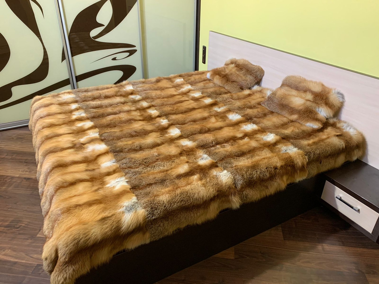 Хутряне покривало зі шкіри лисиці, фото 1