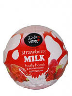 Бомба для ванн 75 г із протеїнами молока «Strawberry MILK» DOLCE VERO