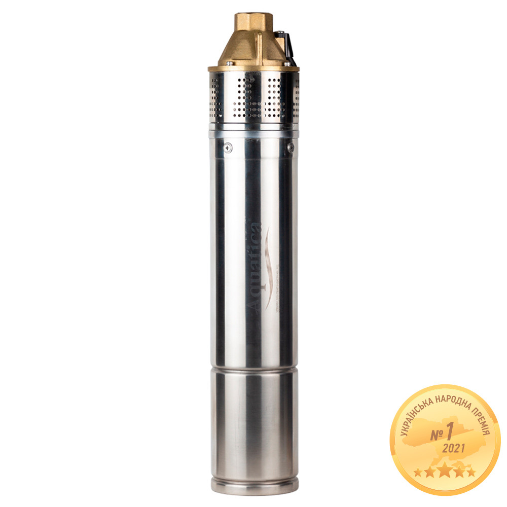 Насос вихровий AQUATICA 0.75 кВт H 58 (34)м Q 45 (20) л/хв Ø 96 мм 10 м кабелю 4SKm100M (778311)