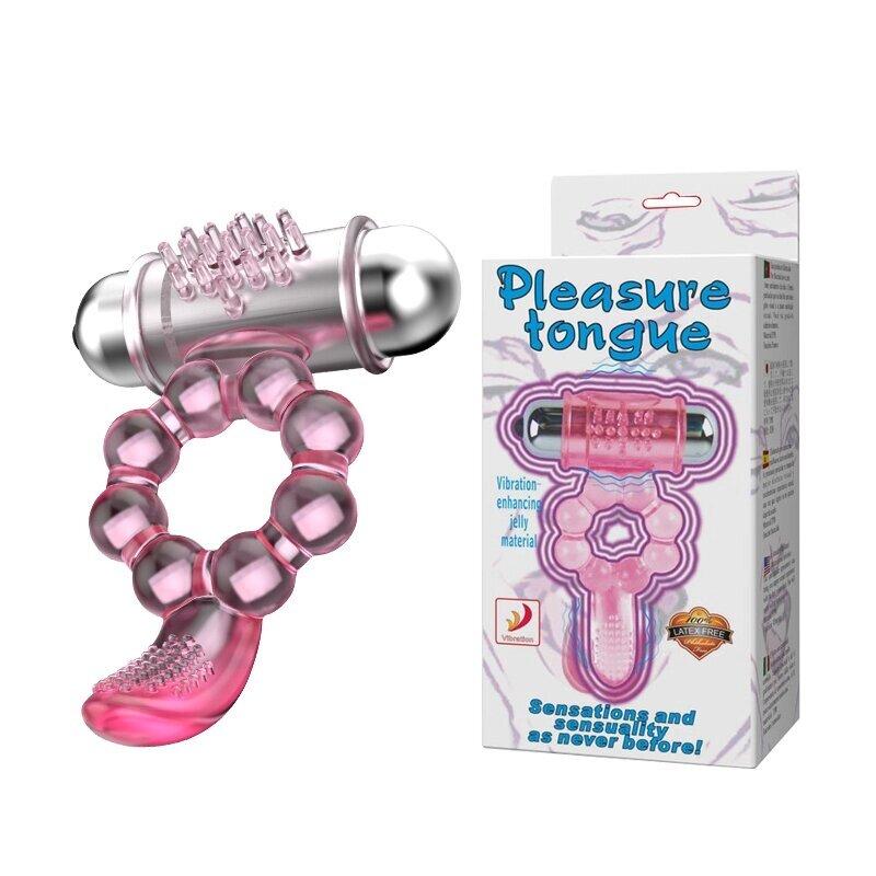 Ерекційне кільце з вібрацією "Pleasure Tongue Ring" BI-014075