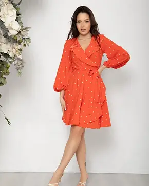 Плаття ISSA PLUS 12587 L жовтогарячий, фото 1