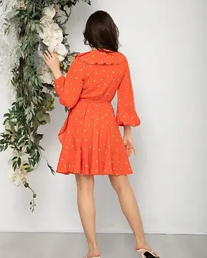 Плаття ISSA PLUS 12587 L жовтогарячий, фото 4