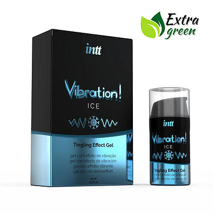 Рідкий вібратор Intt Vibration Ice (15 мл) EXTRA GREEN, дуже незвичайний, діє до 30 хвилин, фото 1