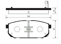 Колодки задние тормозные Sorento (JC), Hi-Q (SP1154) (58302-3ED00)