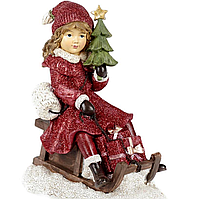 Різдвяна фігура дівчинка на санях 17cm Goodwill (ціна за 1ton)