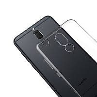 Силиконовый тонкий прозрачный чехол с заглушками для Huawei Mate 10 Lite #