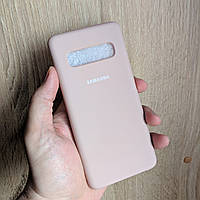 Чехол-накладка софт тач СИЛИКОН КЕЙС бежевый для Samsung s10 #