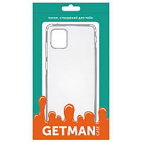 Прозрачный силиконовый чехол с заглушками GETMAN для Samsung Note 10 Lite / самсунг ноут 10 лайт