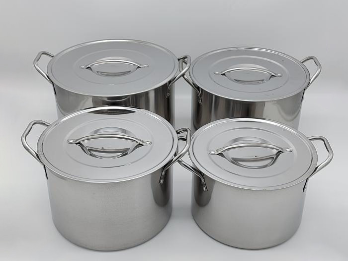 Набір каструль з нержавіючої сталі 4 штуки середні Каструлі з нержавіючої сталі 6 л / 7 л / 9 л / 11 л ДРУГИЙ СОРТ