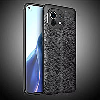 Противоударный кожаный TPU чехол для Xiaomi Mi11 ( DERMATOGLYPH CASE )