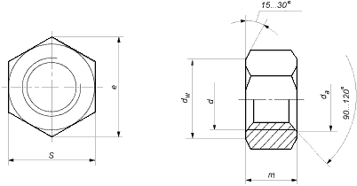 Чертеж гайки М14