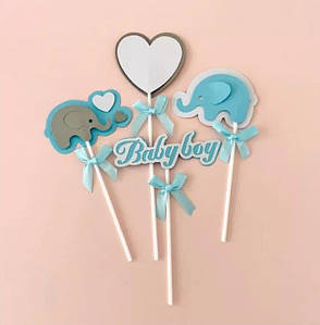 Топер для торта BABY BOY | Блакитний