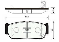 Колодки задние тормозные Santa Fe, Hi-Q (SP1178) (58302-2BA00)