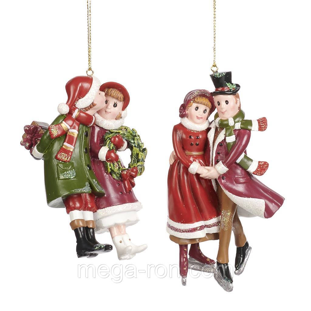 Ялинкова іграшка пари на ковзанах/з подарунками 11cm Goodwill (ціна за 1 штуку)