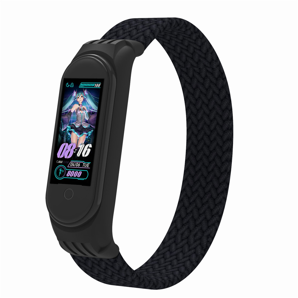 Ремінець Nylon Armorstandart Braided Solo Loop для Xiaomi Mi Band 4 5 6 Black size L (ARM58763)