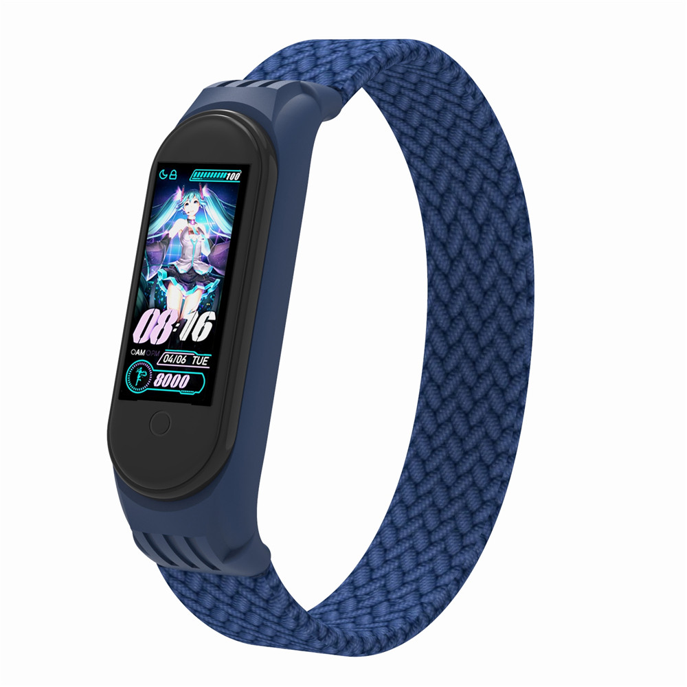 Ремінець Nylon Armorstandart Braided Solo Loop для Xiaomi Mi Band 4 5 6 Blue size M (ARM58764)
