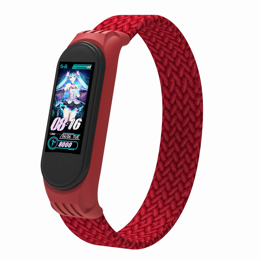 Ремінець Nylon Armorstandart Braided Solo Loop для Xiaomi Mi Band 4 5 6 Red size L (ARM58762)