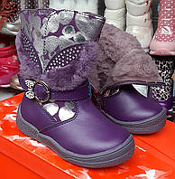 Зимові чобітки на шерсті для дівчинки B&G 24(15)26(16,5)27(17) вузька нога запас 1 см