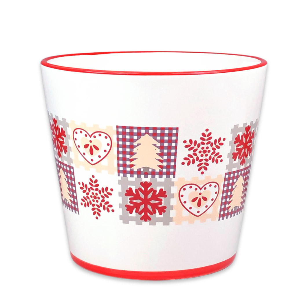 Кашпо новорічне з кераміки, фото 1