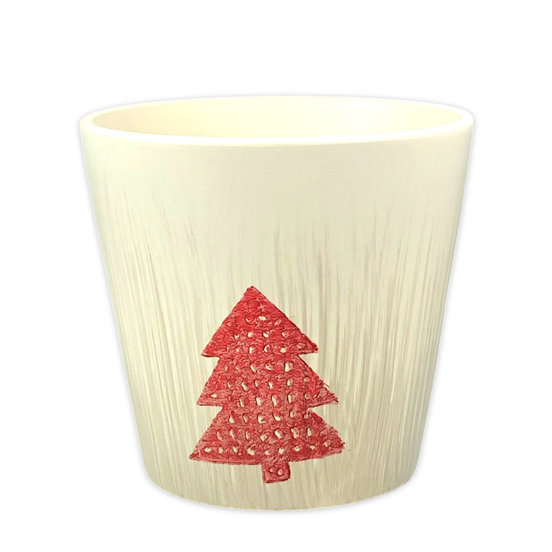 Кашпо новорічне з кераміки, фото 1