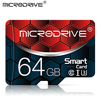Карта пам'яті Microdrive 64GB microSD з картрідером Class 10 + SD adapter мікро сд 64 гб High Speed