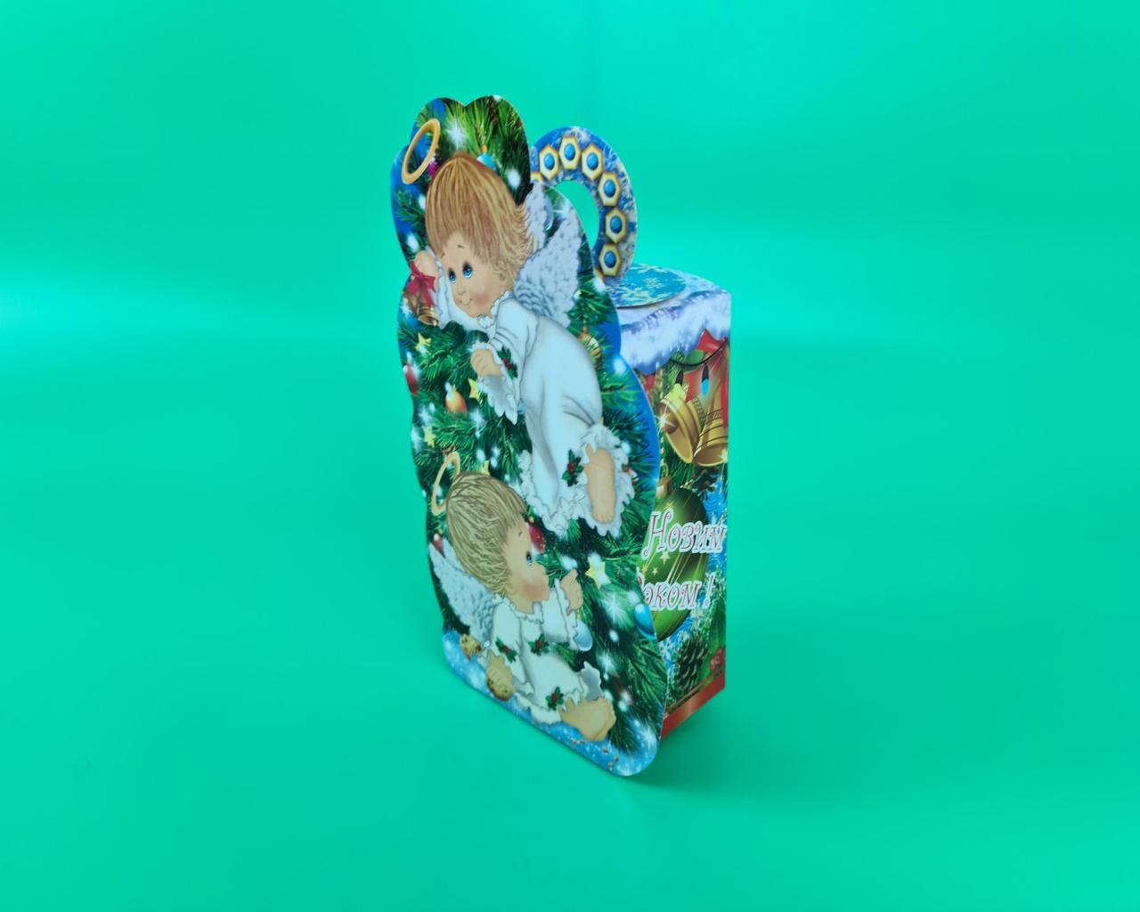 Новорічні коробки для цукерок №230 (700гр) nerw Янголята біля Ялинки (25 шт), фото 1